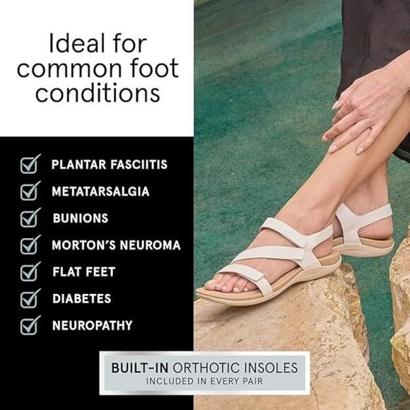 ABEO Olivia Oasis Sandal Metatarsal Leather Strappy Sandals Women’s Size 7 WIDE - Picture 4 of 12